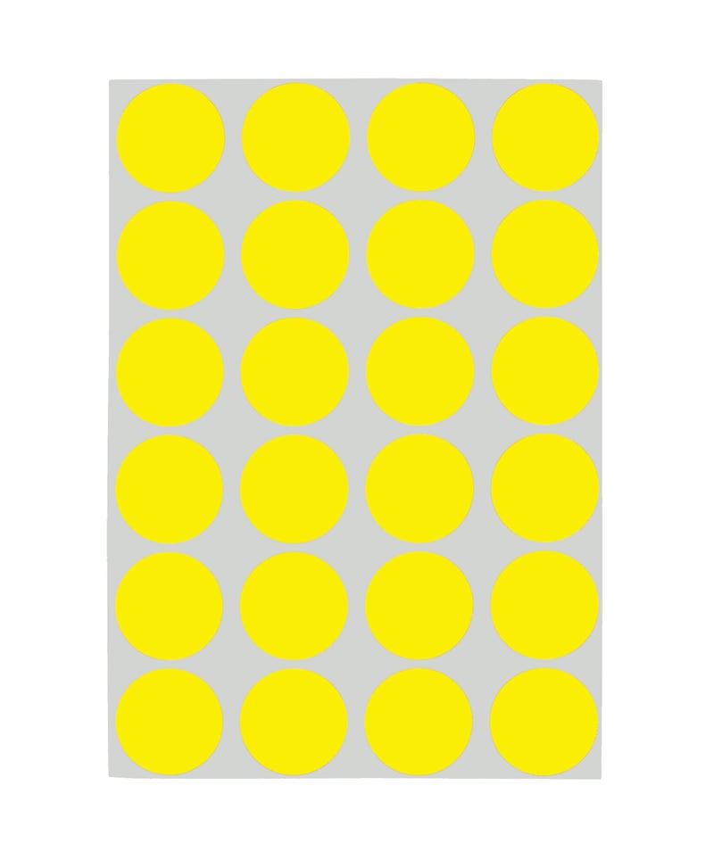 ChromaLabel 3/4 Inch Circle Sticker Labels, Easy to Write On Round Colored Stickers, 42 Sheets of Removable Sticky Dots - 1008 Dot Stickers, Yellow Labels - Image 1